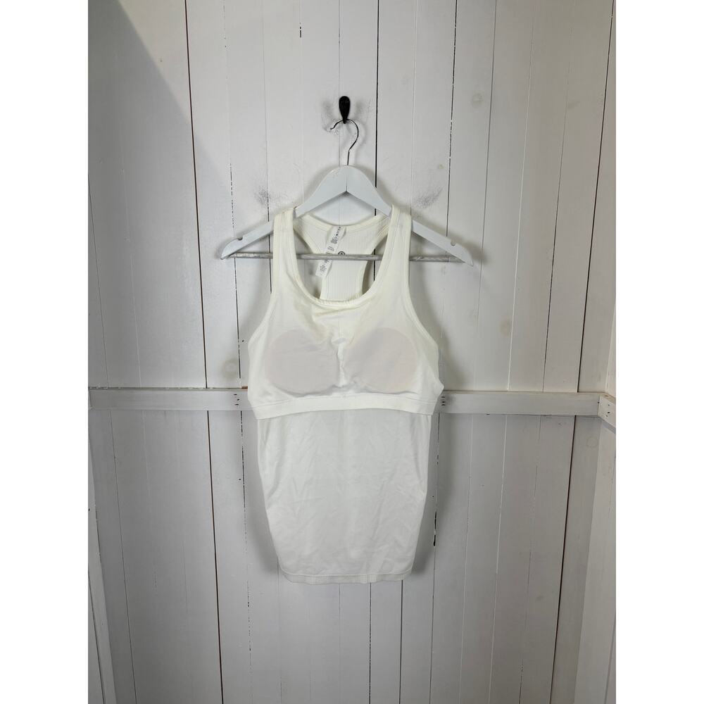 Lululemon White Nylon Tank Top Size 10 Excellent Condition - Picture 4 of 4